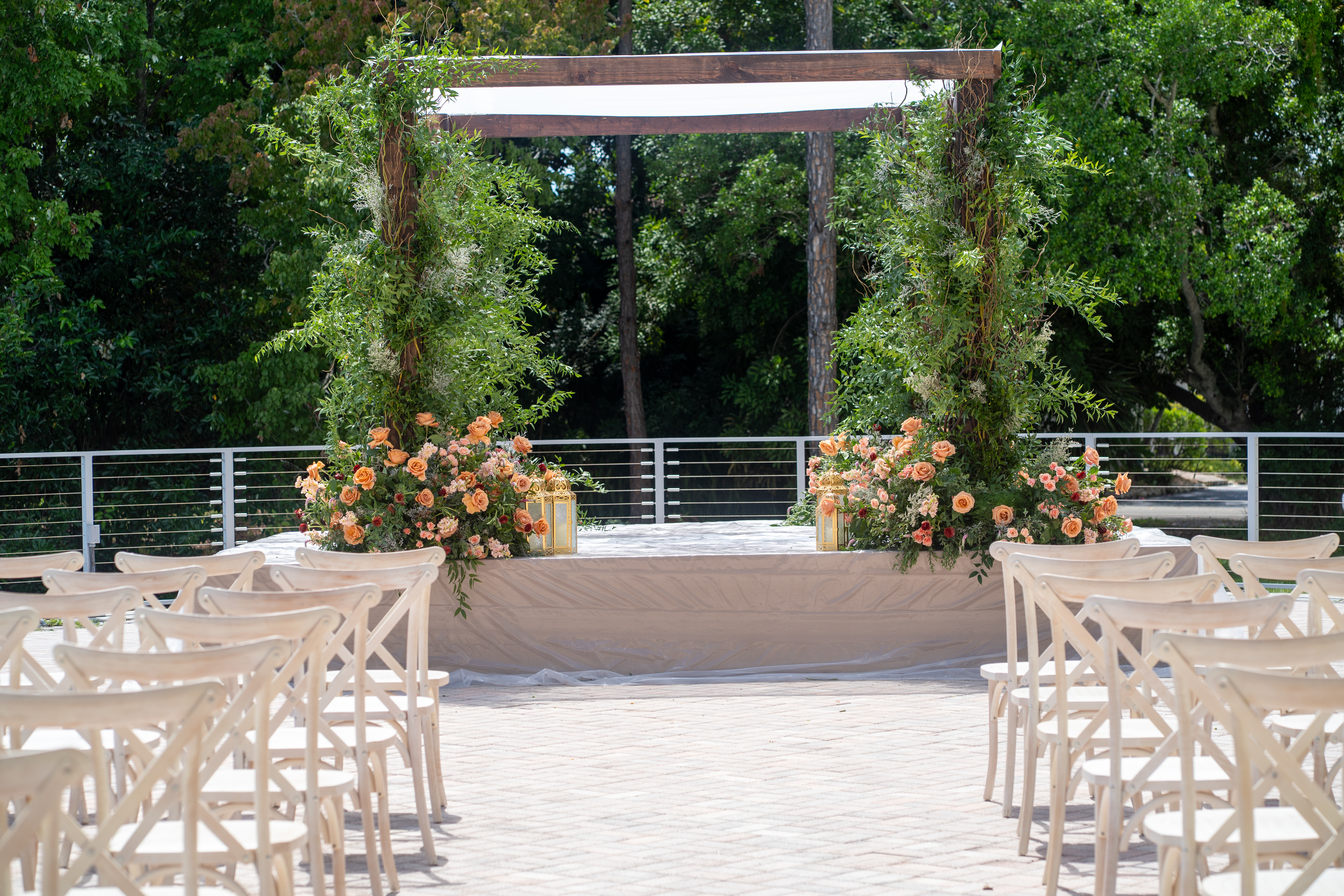 Wedding at SunCoast Credit Union Arena, outside, on FSW Lee Campus