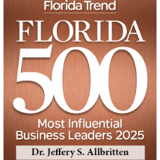 Florida Trend Florida 500 Most Influential Business Leaders 2025 - Dr. Jeffery S. Allbritten graphic.