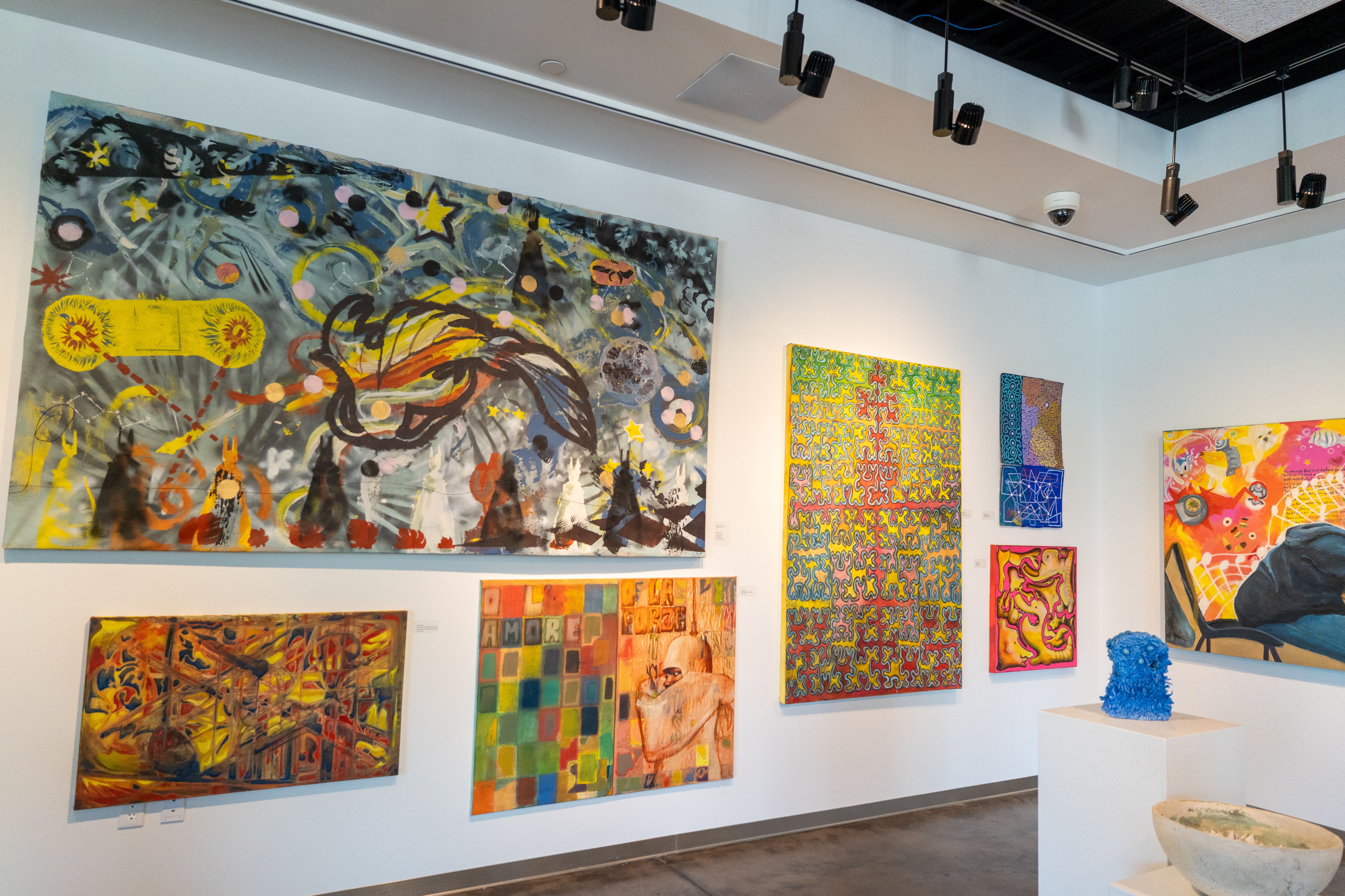 FSW student artwork on display the Sanibel BIG ARTS gallery.