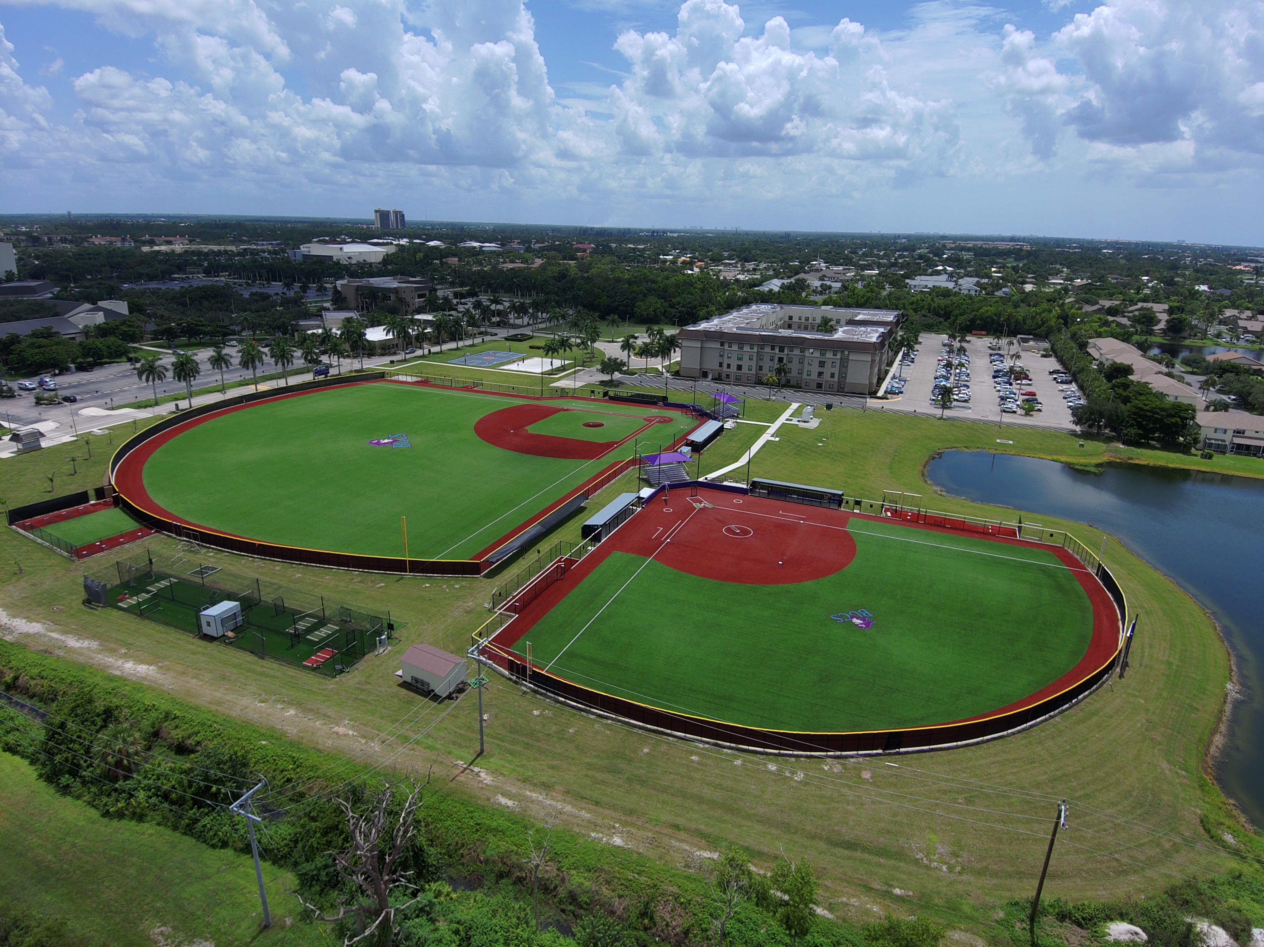 Aerial Shot of Softball/Baseball fields on 91�ֿ� Lee Campus