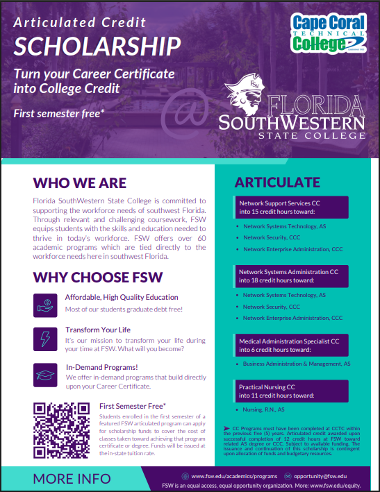 Articualted Credit Cape CoralTechnical College
