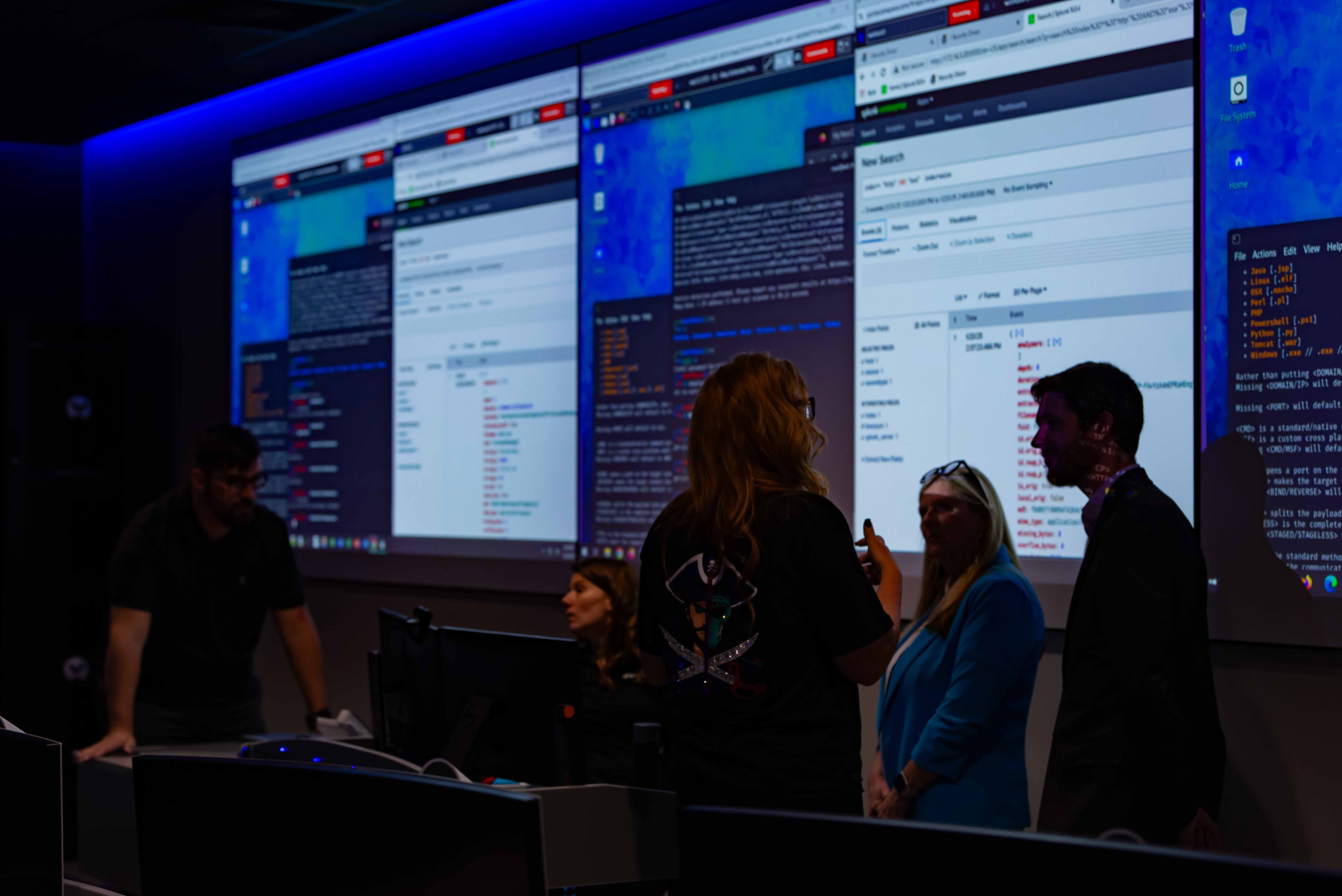 People standing/working in cyber lab