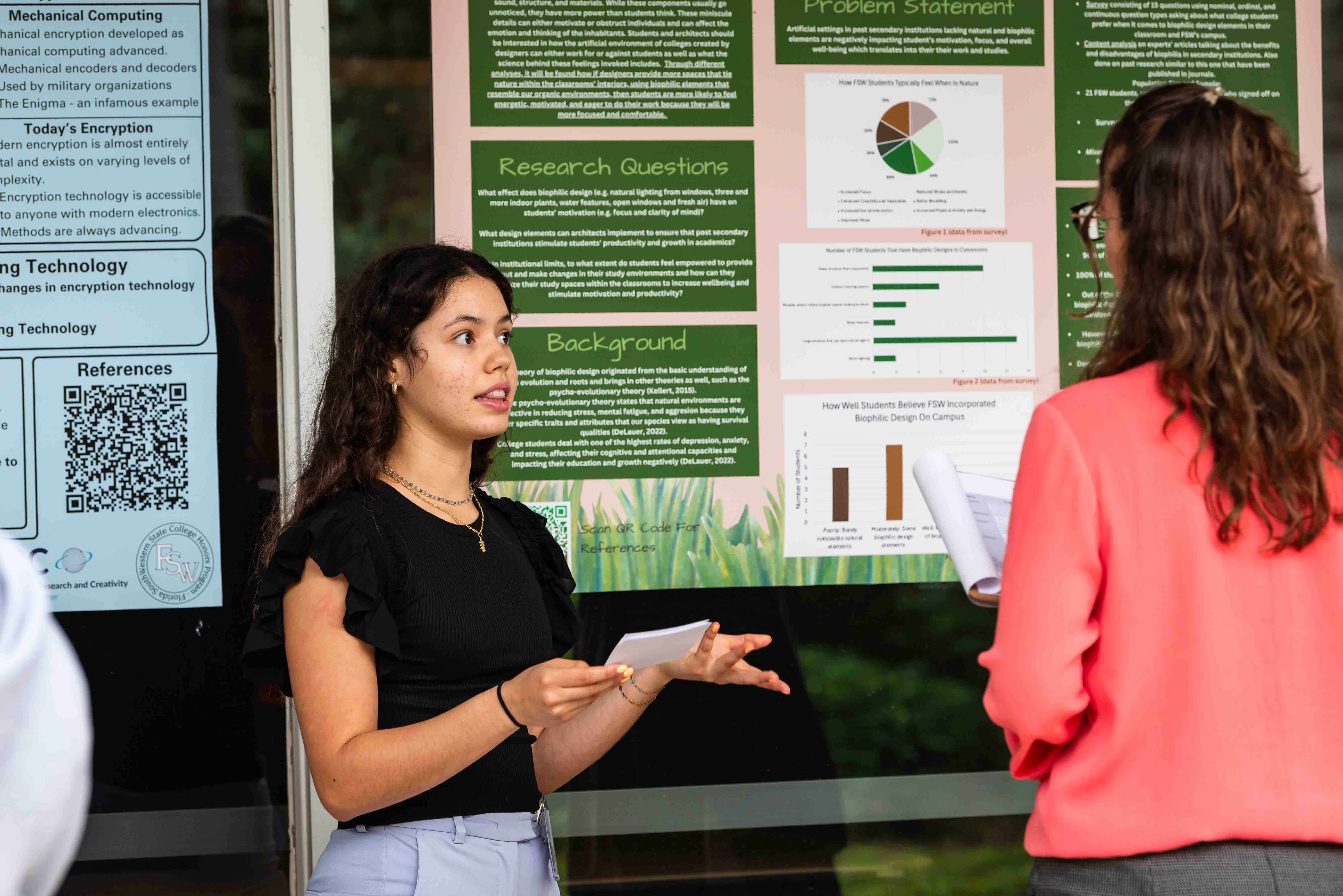 FSW Student presenting at 2025 research expo