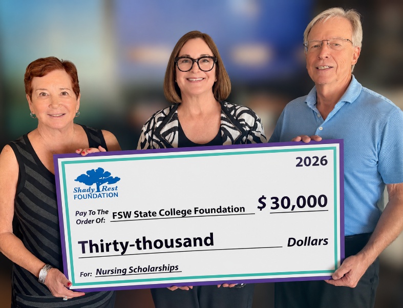 Shady Rest Foundation members present a check to FSW Foundation.