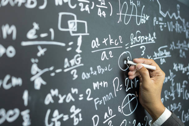 Math equations on chalk board